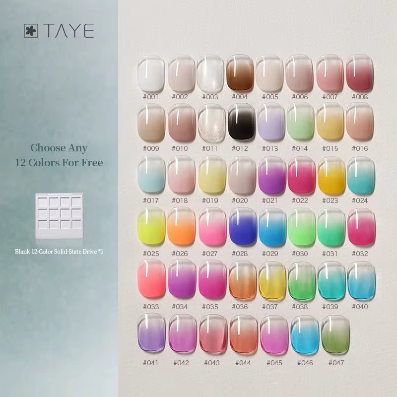 TAYE 12 Colors Nail Gel Polish Set UV LED Magic Cube Patting Gel for Salon Nail Gel Set
