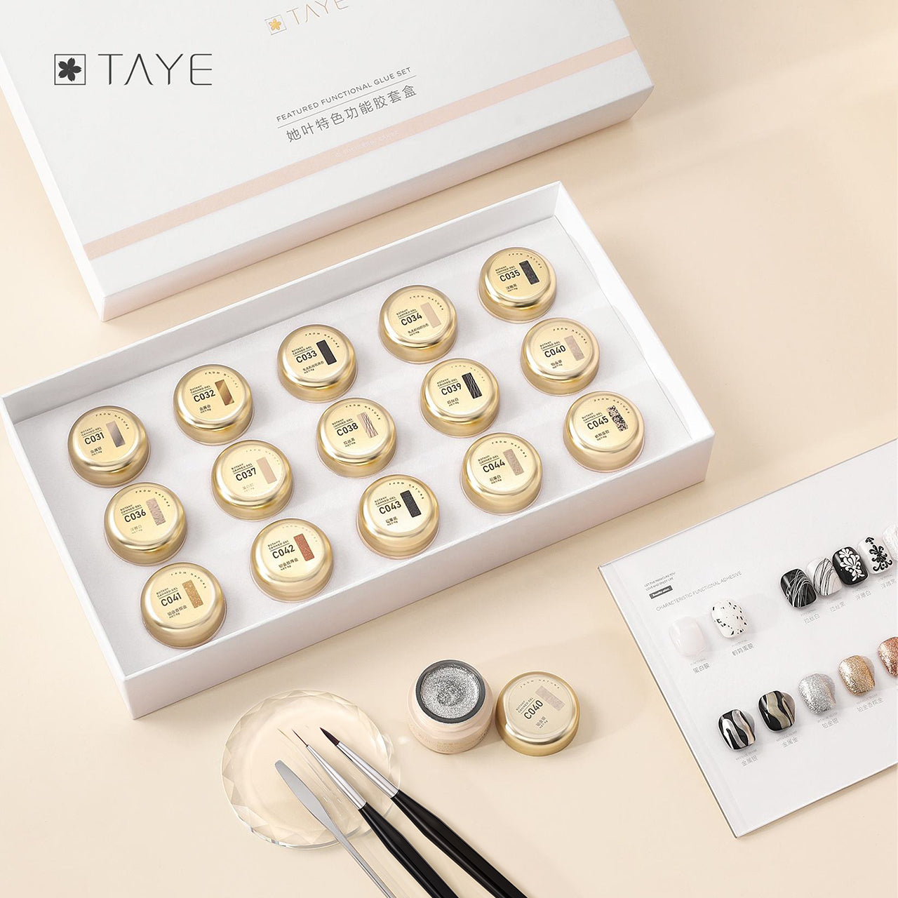 TAYE 15 Colors Drawing Glue Painting Gel Polish Set for Nail Art