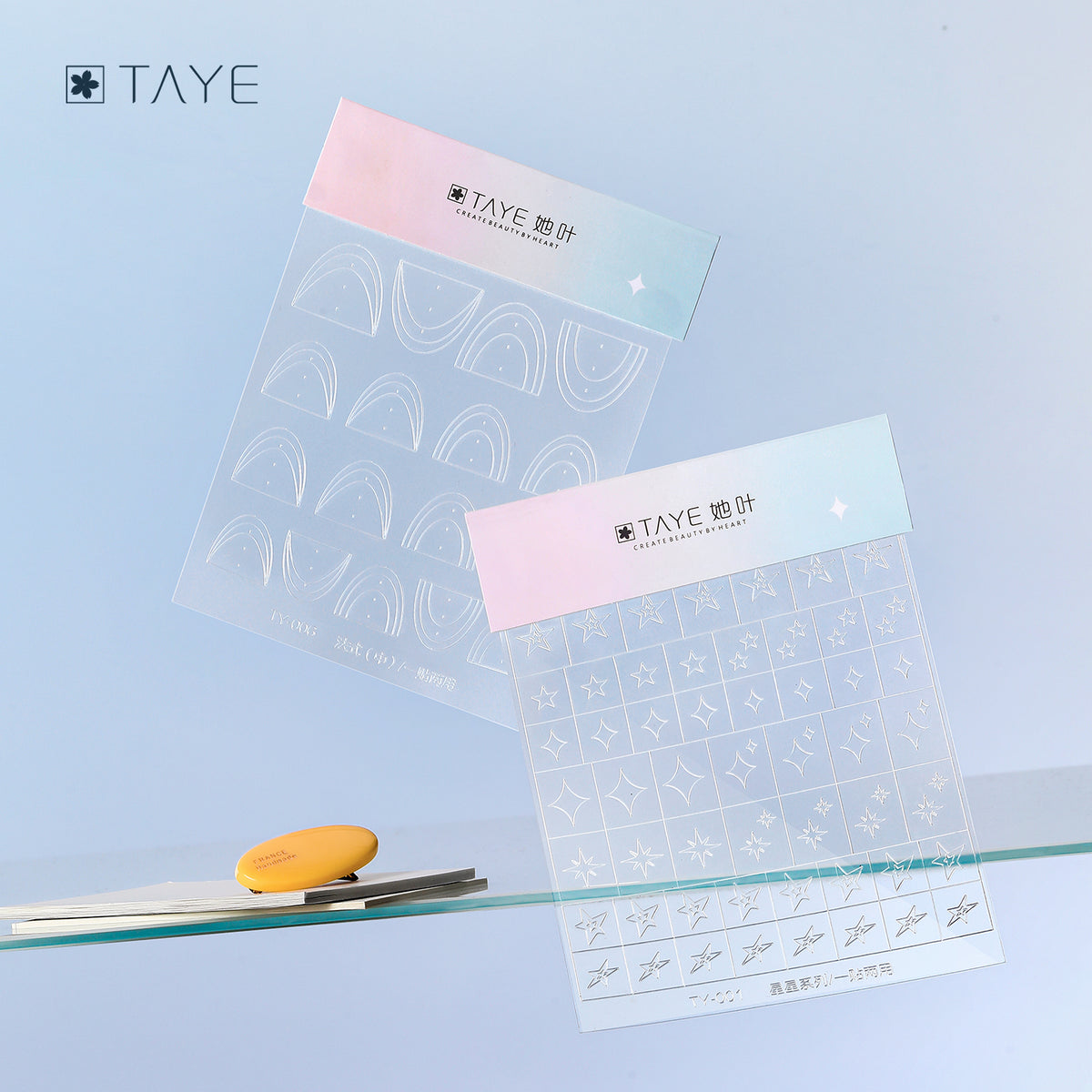TAYE Transparent Clear Paper Nail Art Painting Sticker