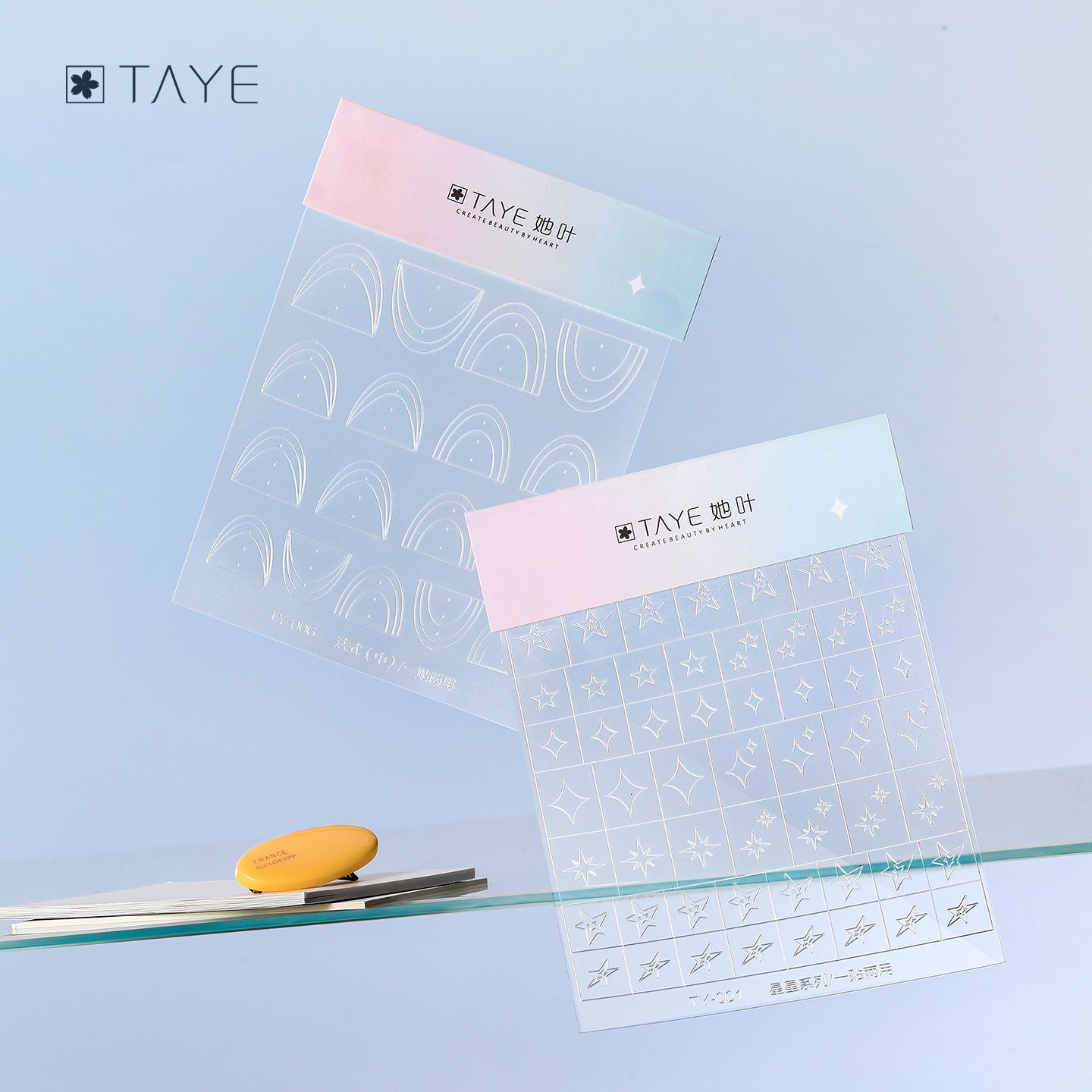 TAYE Transparent Clear Paper Nail Art Painting Sticker