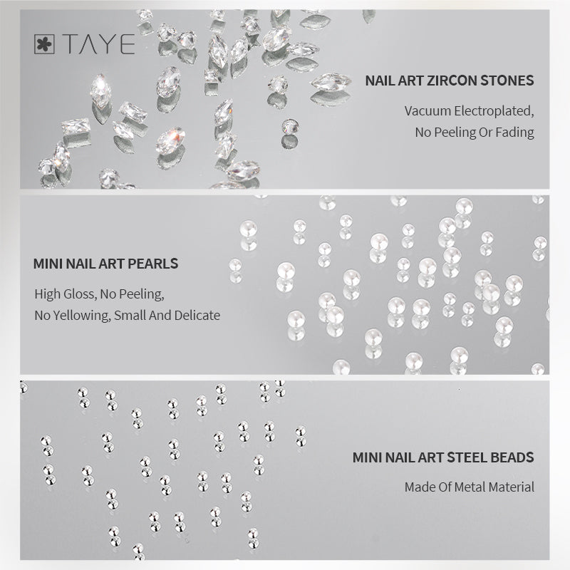 TAYE Nail Accessories Supplies Glitters Pearl Diamond
