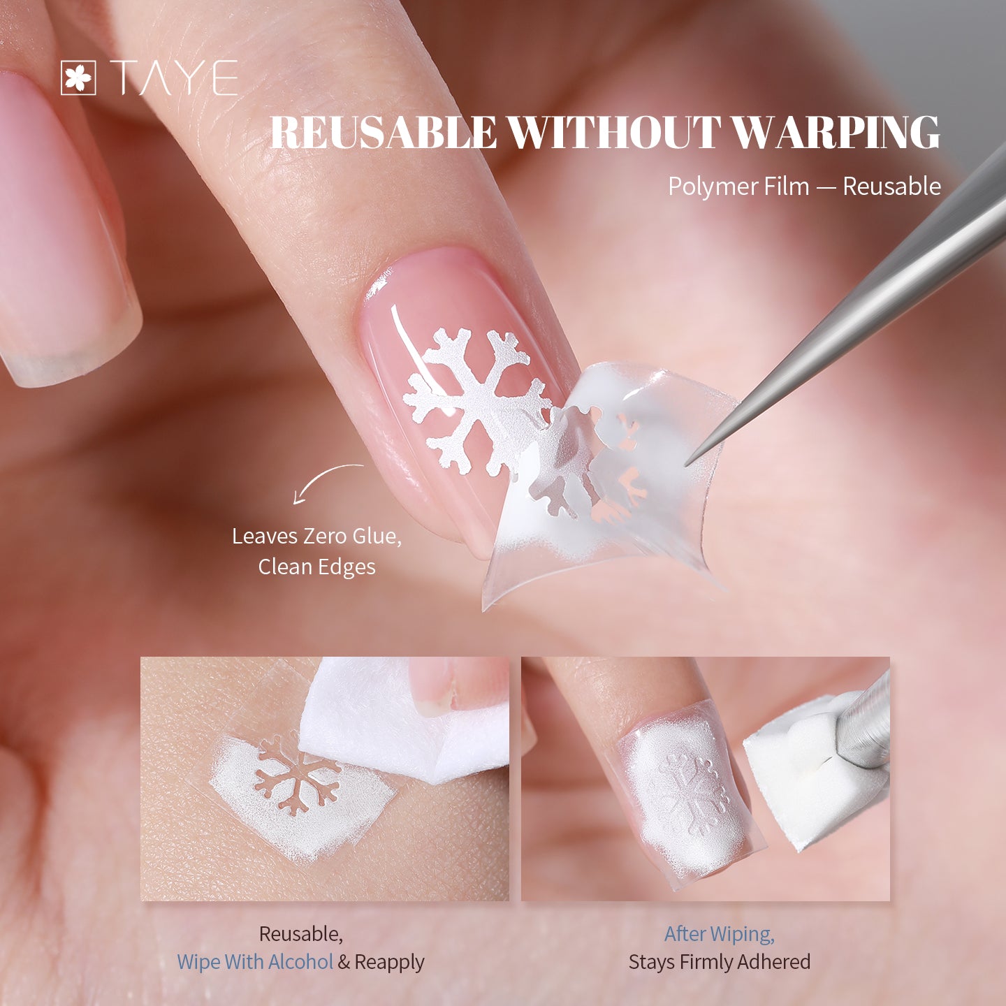 TAYE Transparent Clear Paper Nail Art Painting Sticker