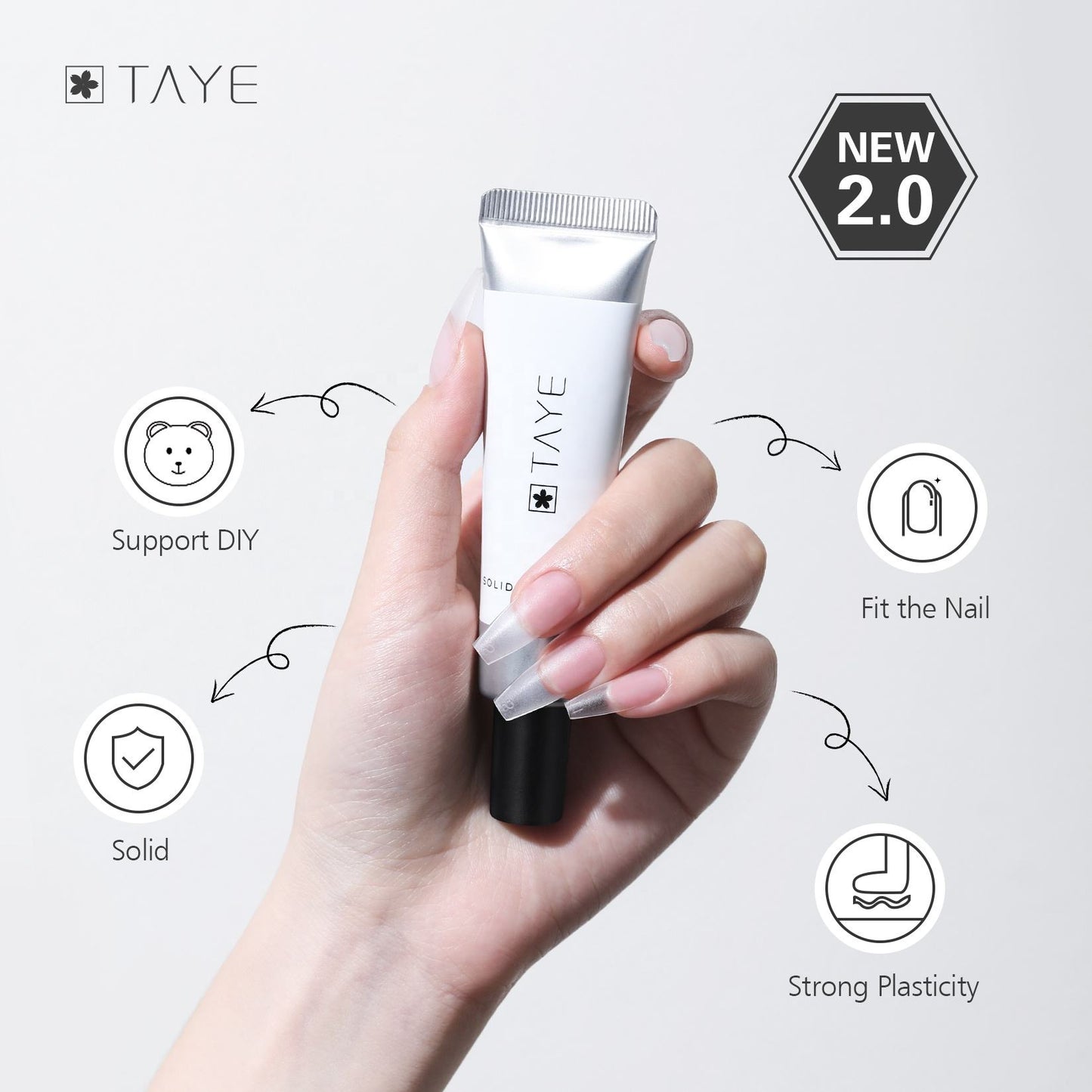 TAYE Long Lasting Nail Tips Solid Nail Functional Glue