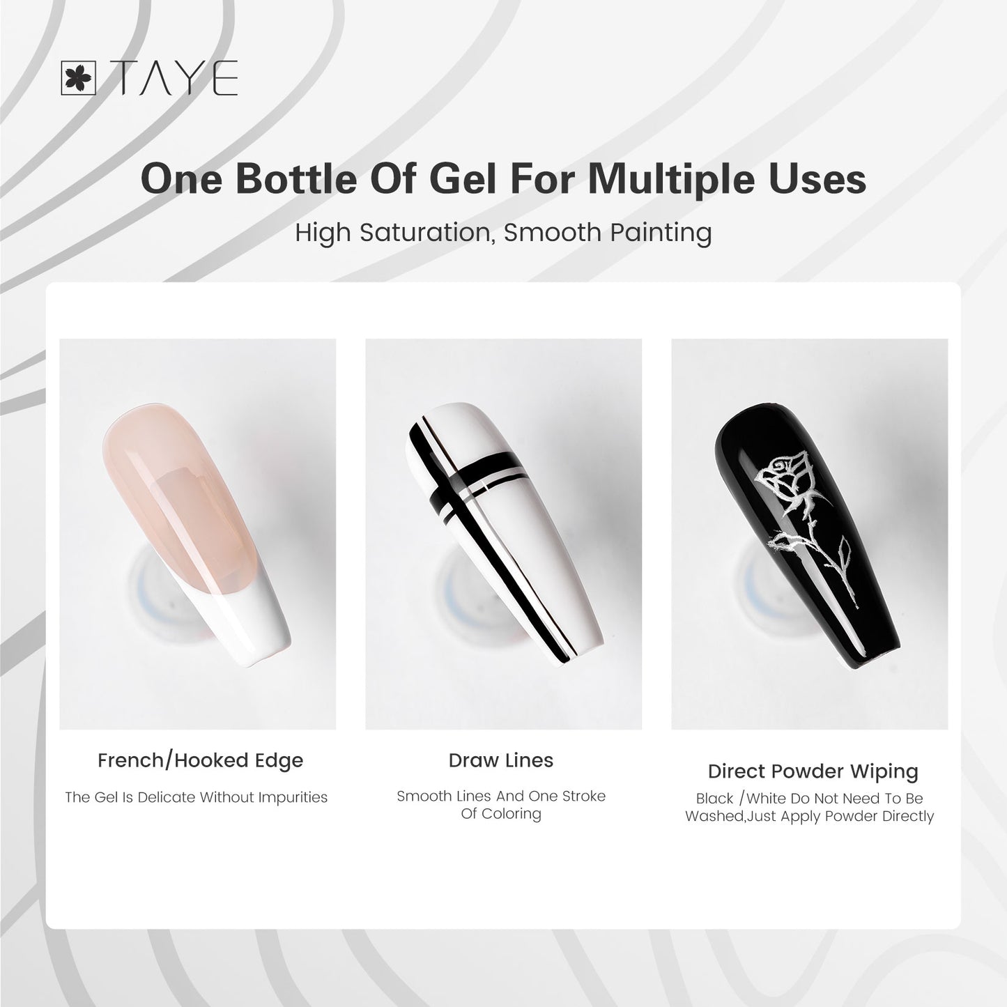 TAYE Metallic Mirror Silver UV Liner Gel Nail Polish