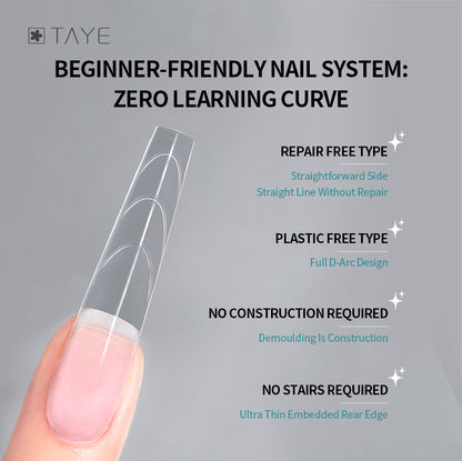 120 Pcs Clear Dual Forms Full Cover Quick Building Gel Mold Tips Nail Extension Molds Upper Forms for Nails Poly Gel