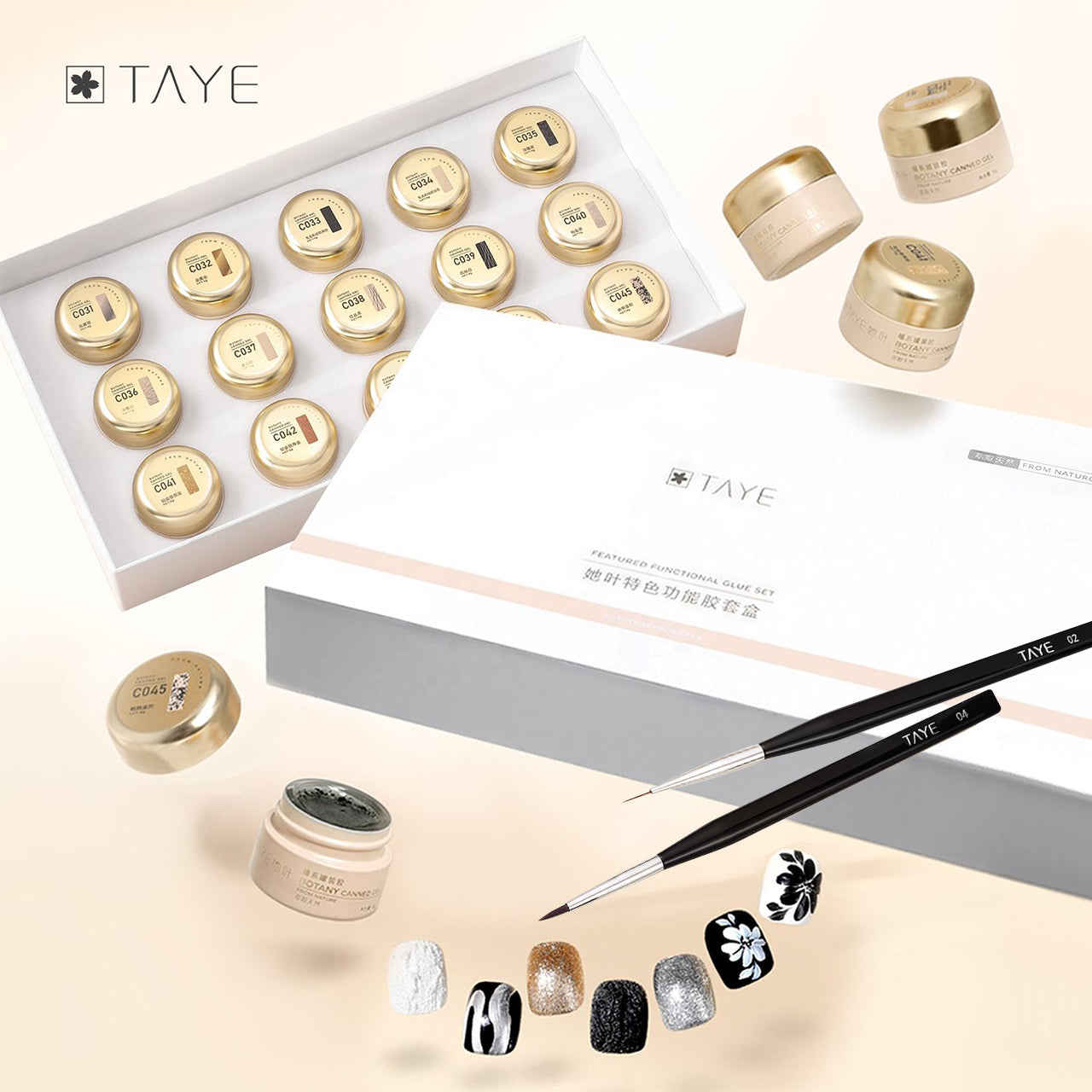 TAYE 15 Colors Drawing Glue Painting Gel Polish Set for Nail Art