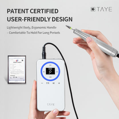 TAYE Professional Latest Best Type Portable Electric Hollow Cup Nail Drill Machine for Nail Salon
