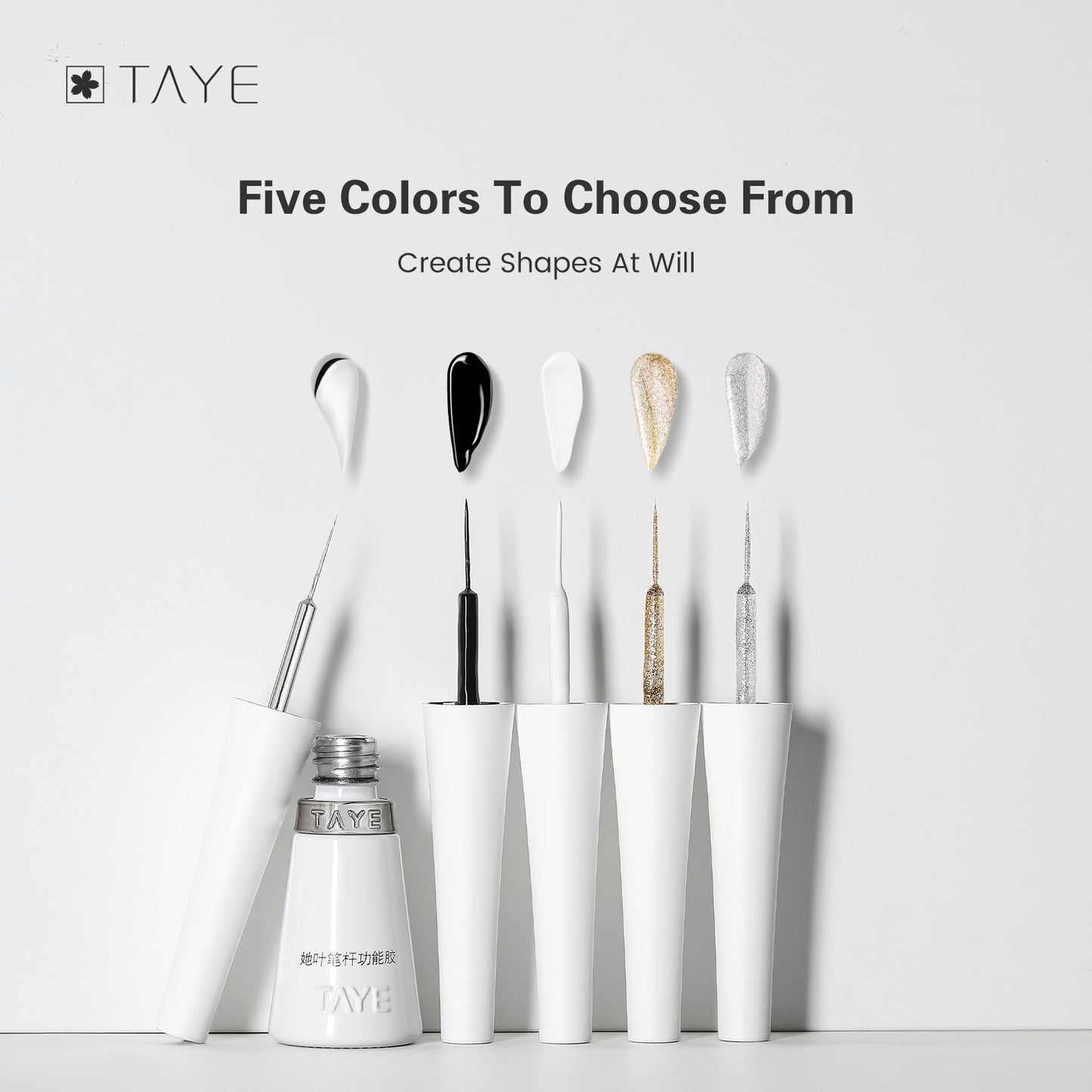 TAYE Metallic Mirror Silver UV Liner Gel Nail Polish