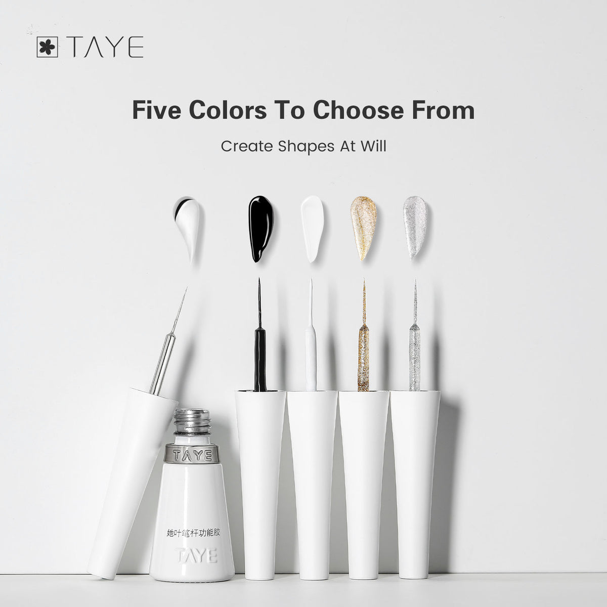TAYE Metallic Mirror Silver UV Liner Gel Nail Polish