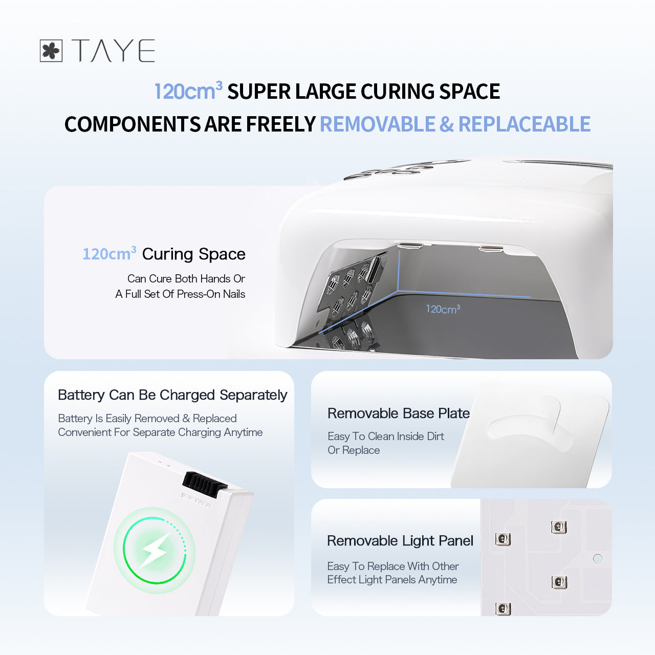 TAYE Professional Rechargeable Curing Nail Lamp UV Led Light