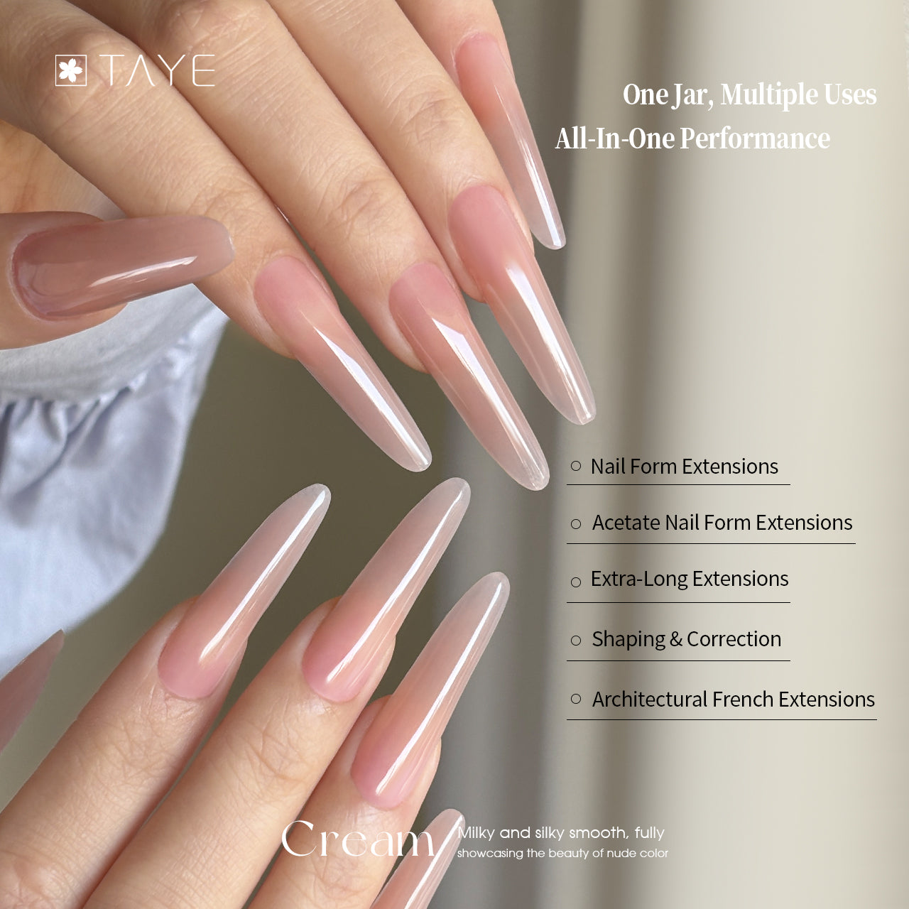 TAYE Milk Extended Gel Nails