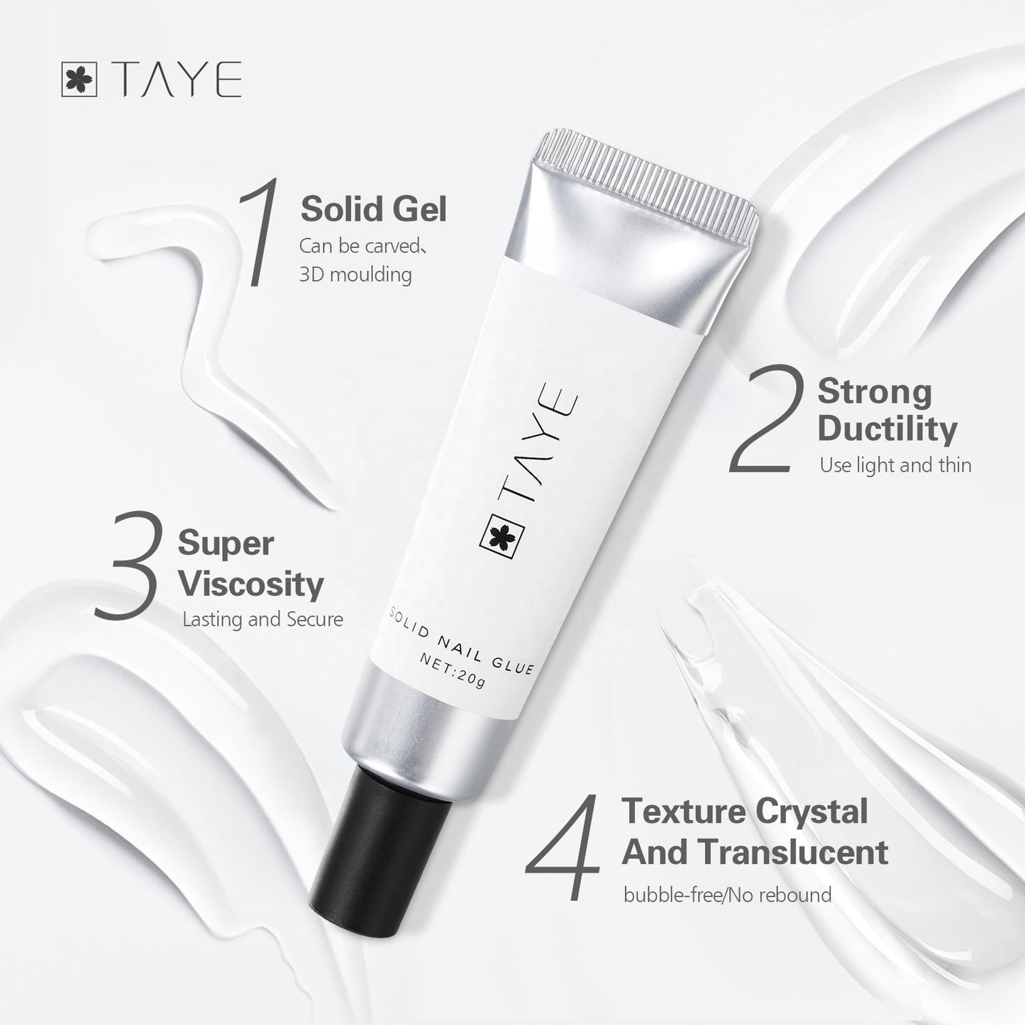 TAYE Long Lasting Nail Tips Solid Nail Functional Glue