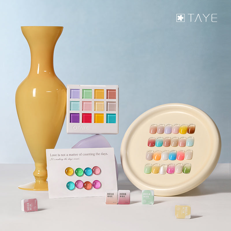 TAYE 12 Colors Nail Gel Polish Set UV LED Magic Cube Patting Gel for Salon Nail Gel Set