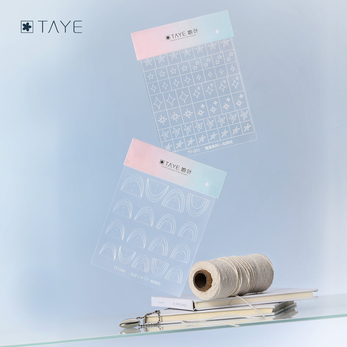 TAYE Transparent Clear Paper Nail Art Painting Sticker