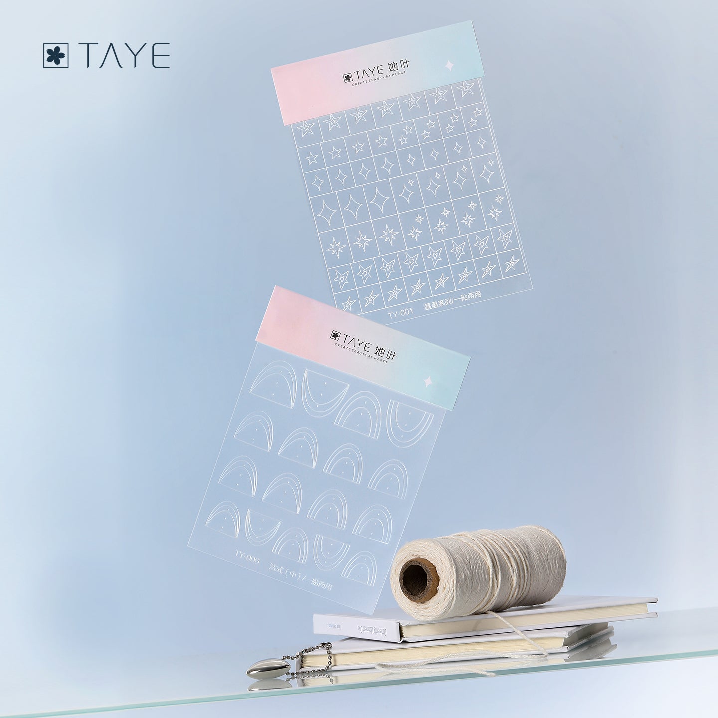 TAYE Transparent Clear Paper Nail Art Painting Sticker