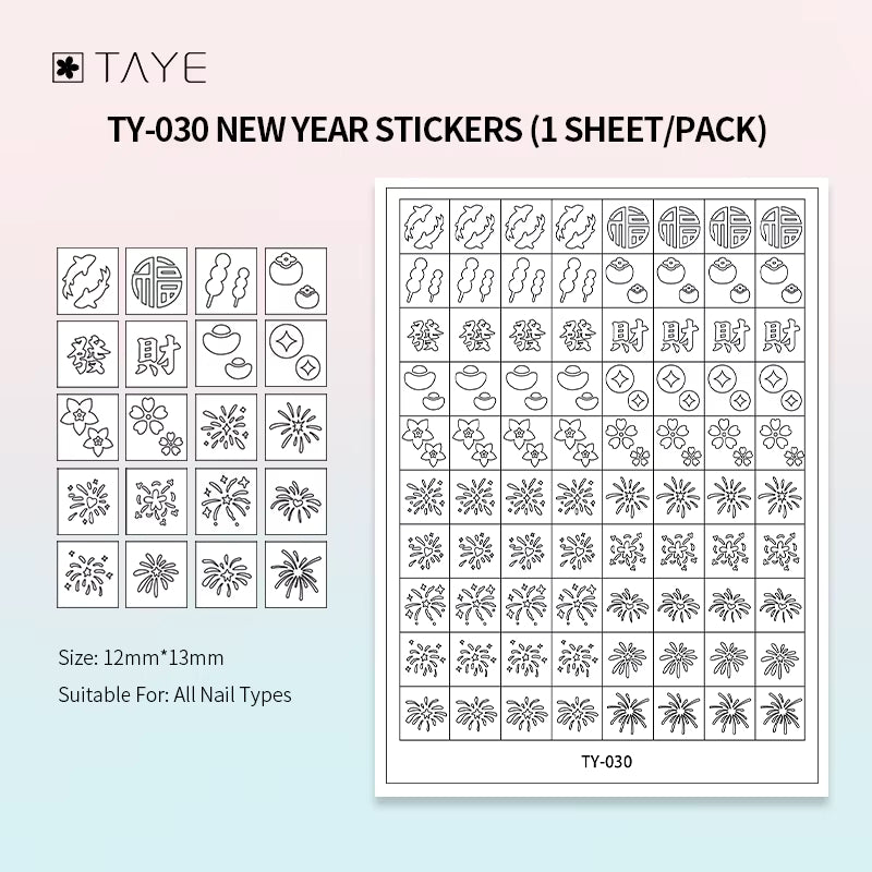 TAYE Transparent Clear Paper Nail Art Painting Sticker