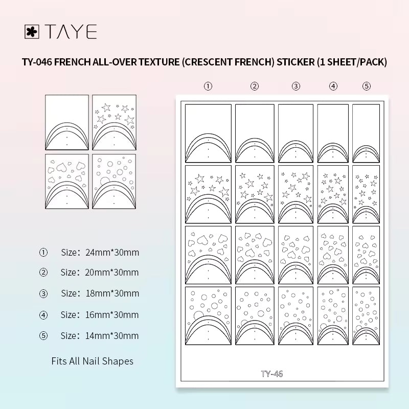 TAYE Transparent Clear Paper Nail Art Painting Sticker