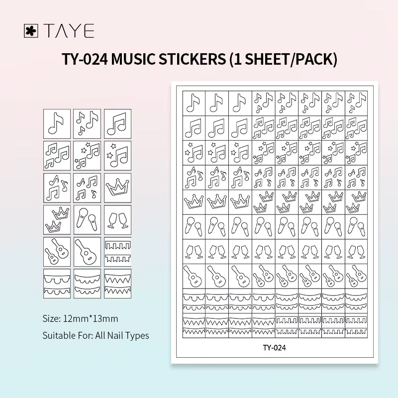 TAYE Transparent Clear Paper Nail Art Painting Sticker