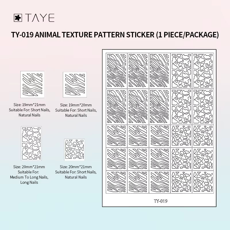 TAYE Transparent Clear Paper Nail Art Painting Sticker