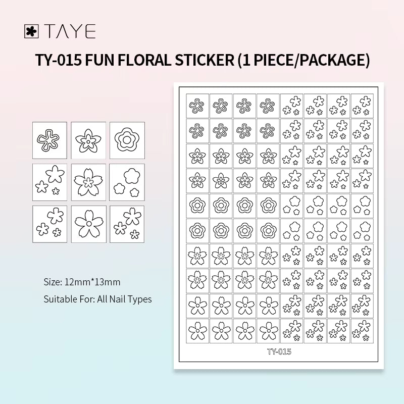 TAYE Transparent Clear Paper Nail Art Painting Sticker