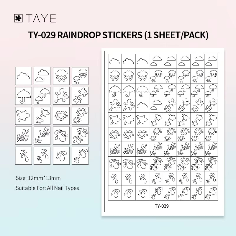 TAYE Transparent Clear Paper Nail Art Painting Sticker
