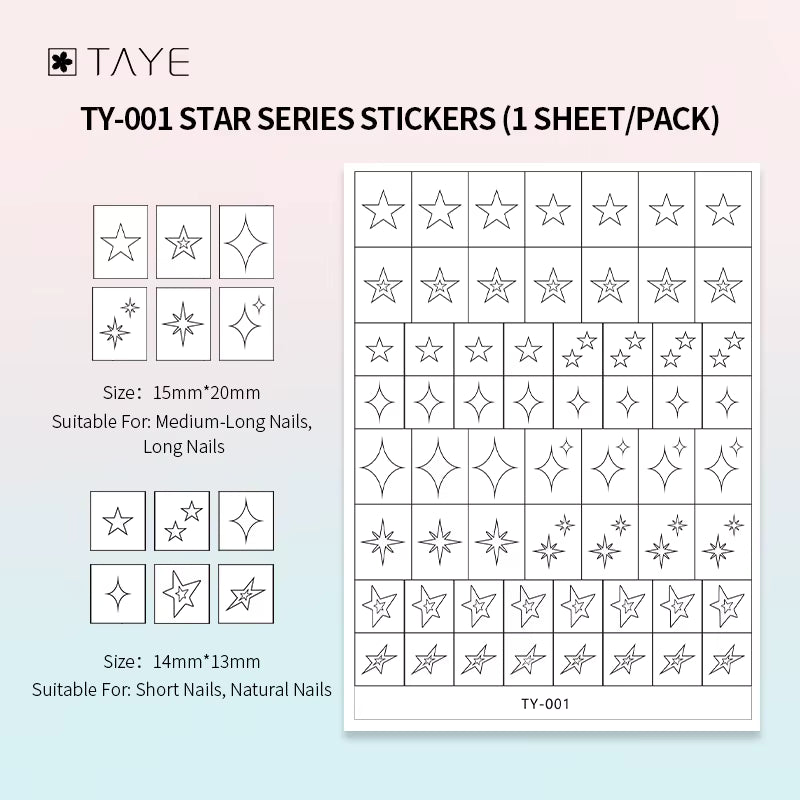 TAYE Transparent Clear Paper Nail Art Painting Sticker