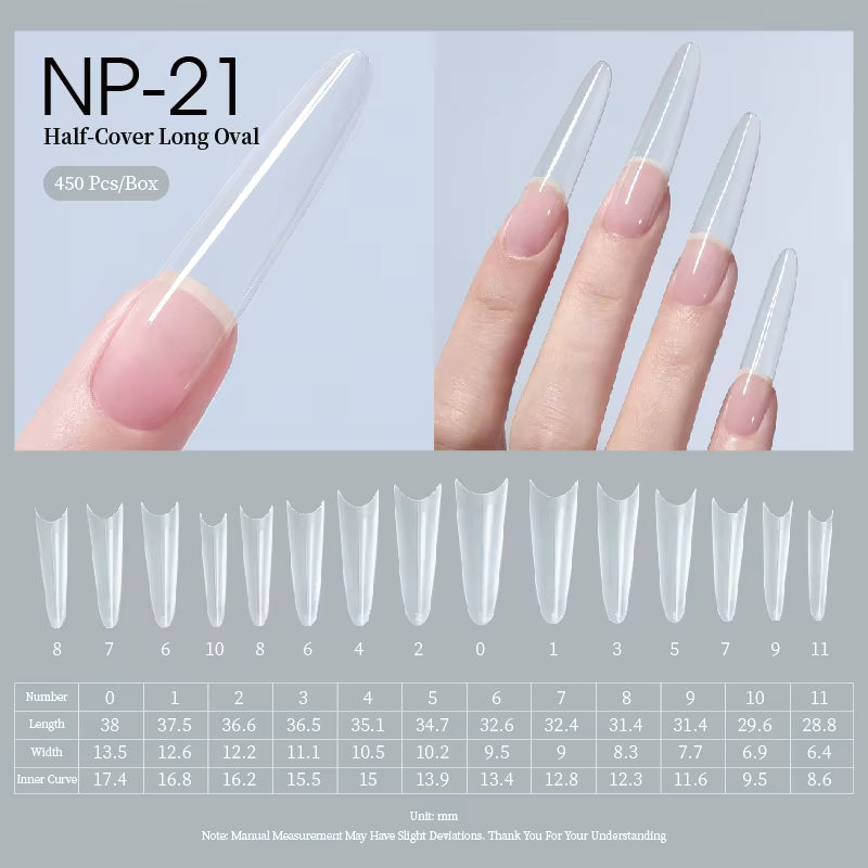 TAYE Extra Long Half Cover Nail Art Nail Tips