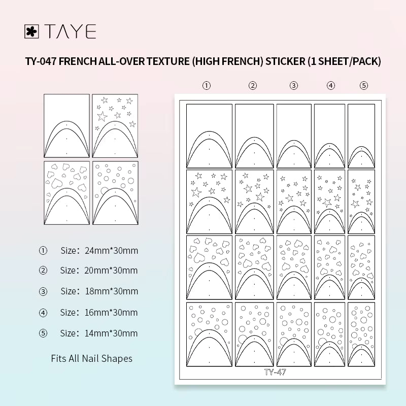 TAYE Transparent Clear Paper Nail Art Painting Sticker