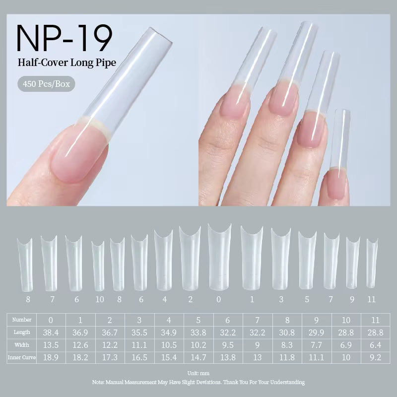 TAYE Extra Long Half Cover Nail Art Nail Tips