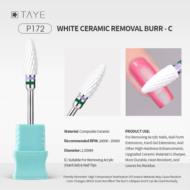 TAYE Professional Cuticle Clean Gel Remove Nail Drill Bit