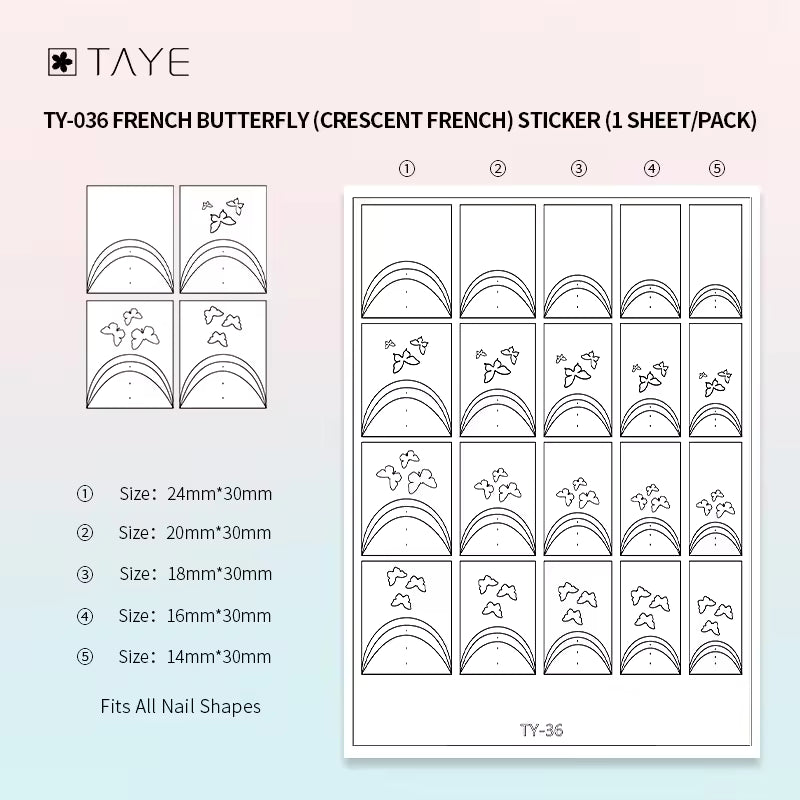 TAYE Transparent Clear Paper Nail Art Painting Sticker