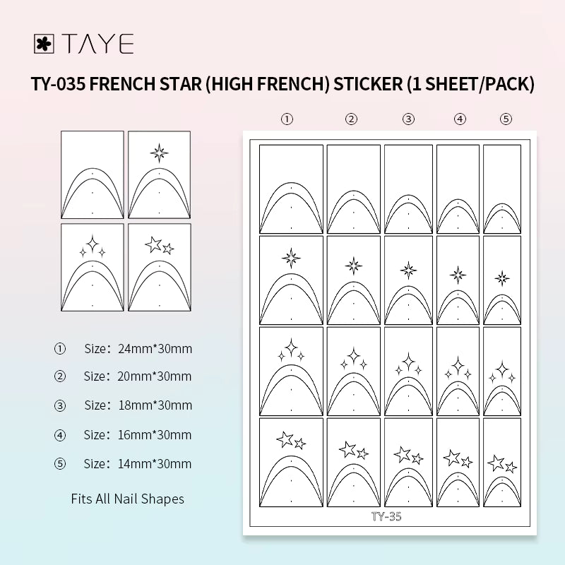 TAYE Transparent Clear Paper Nail Art Painting Sticker