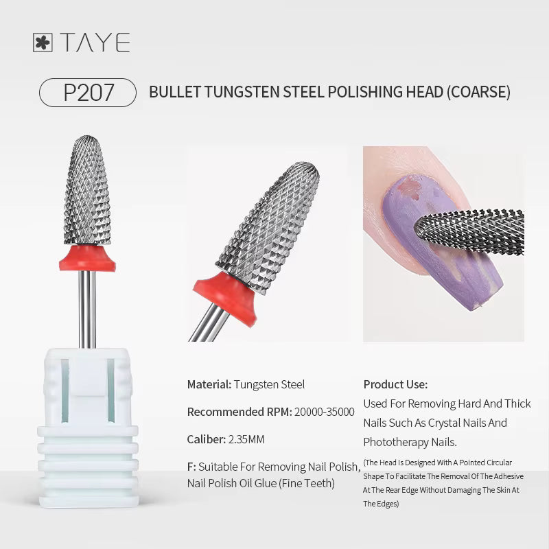 TAYE Professional Cuticle Clean Gel Remove Nail Drill Bit