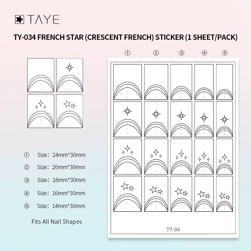 TAYE Transparent Clear Paper Nail Art Painting Sticker
