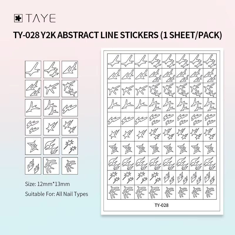TAYE Transparent Clear Paper Nail Art Painting Sticker