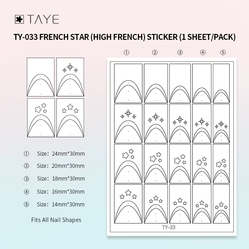 TAYE Transparent Clear Paper Nail Art Painting Sticker