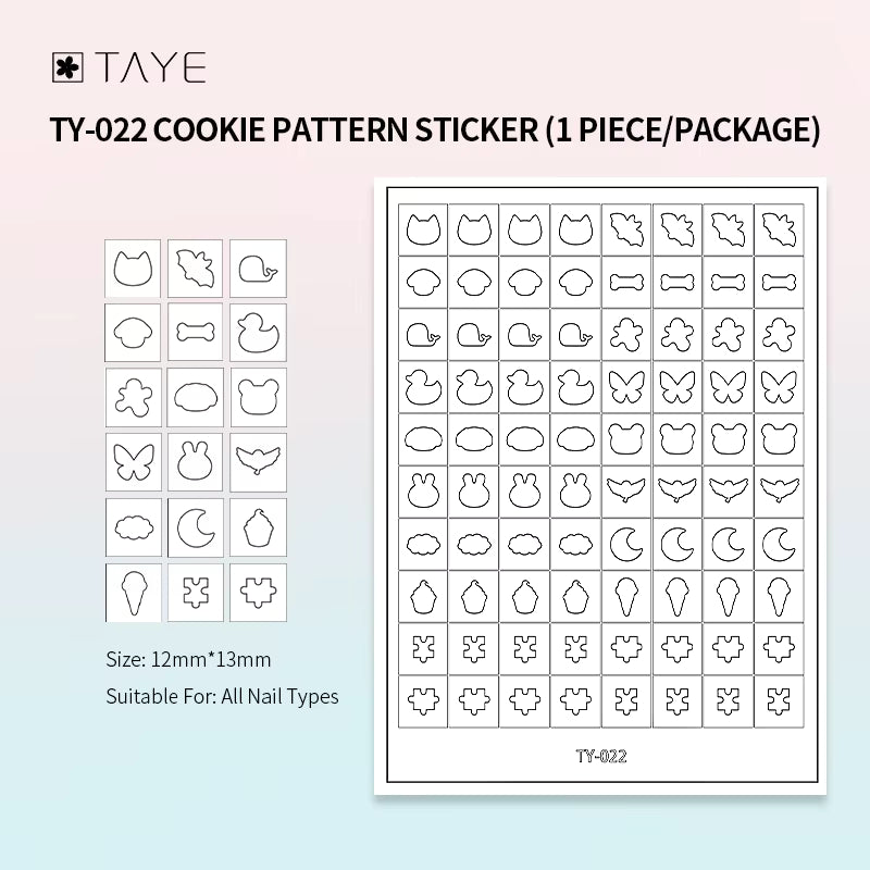 TAYE Transparent Clear Paper Nail Art Painting Sticker