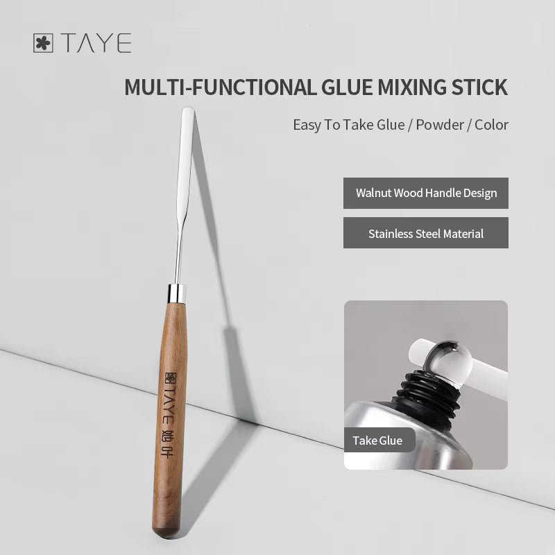 TAYE Metal Head Nail Art Tools Nail Gel Mixing Stick