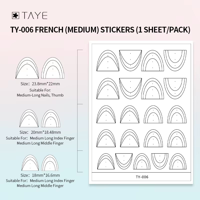 TAYE Transparent Clear Paper Nail Art Painting Sticker