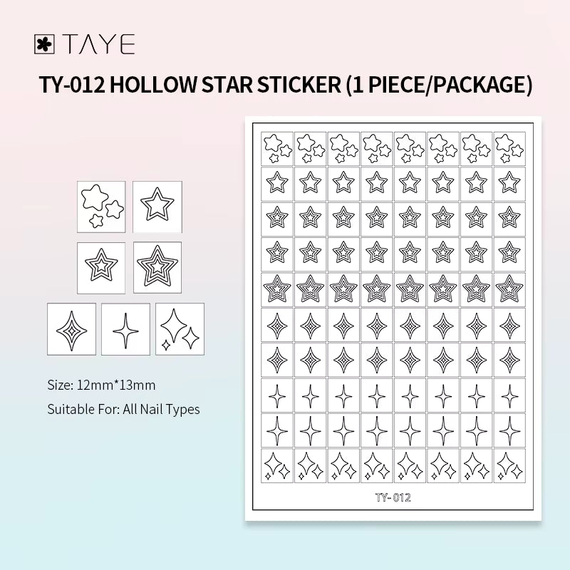 TAYE Transparent Clear Paper Nail Art Painting Sticker