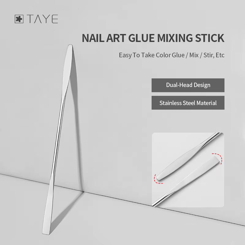 TAYE Metal Head Nail Art Tools Nail Gel Mixing Stick