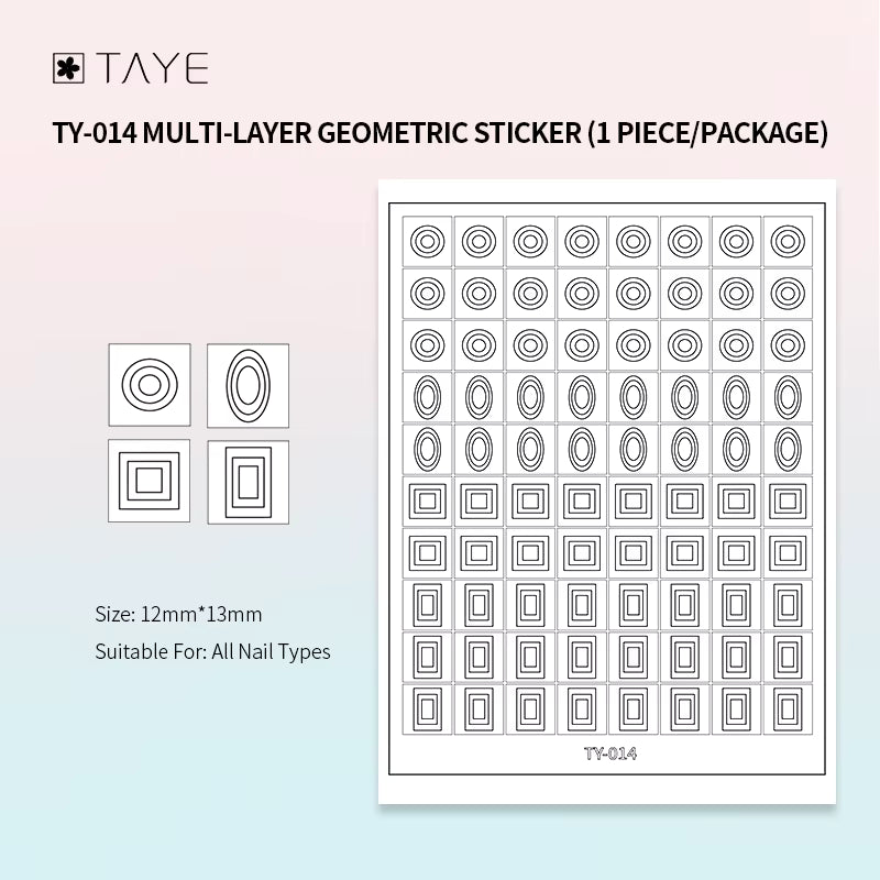 TAYE Transparent Clear Paper Nail Art Painting Sticker