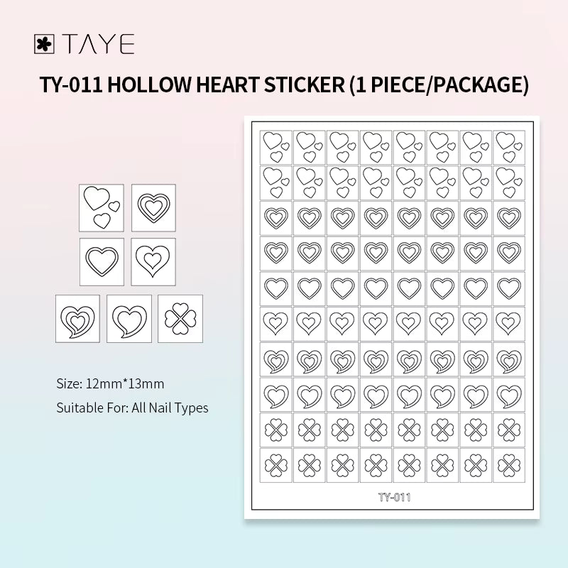 TAYE Transparent Clear Paper Nail Art Painting Sticker