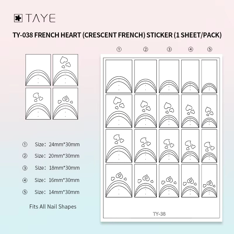 TAYE Transparent Clear Paper Nail Art Painting Sticker