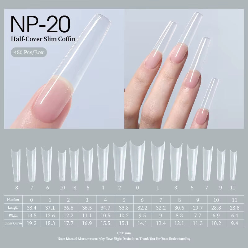 TAYE Extra Long Half Cover Nail Art Nail Tips