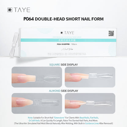 120 Pcs Clear Dual Forms Full Cover Quick Building Gel Mold Tips Nail Extension Molds Upper Forms for Nails Poly Gel