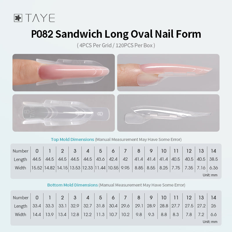 120 Pcs Clear Dual Forms Full Cover Quick Building Gel Mold Tips Nail Extension Molds Upper Forms for Nails Poly Gel