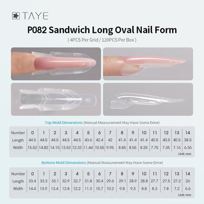 120 Pcs Clear Dual Forms Full Cover Quick Building Gel Mold Tips Nail Extension Molds Upper Forms for Nails Poly Gel